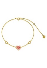stunning tiny heart flower gold baby girls bracelet